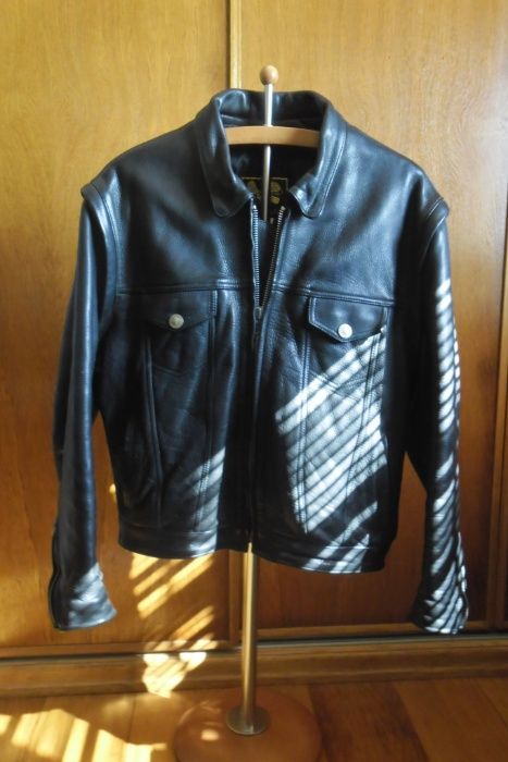 Blusão de pele Masculino Motard Middleton Tam.46 Preto