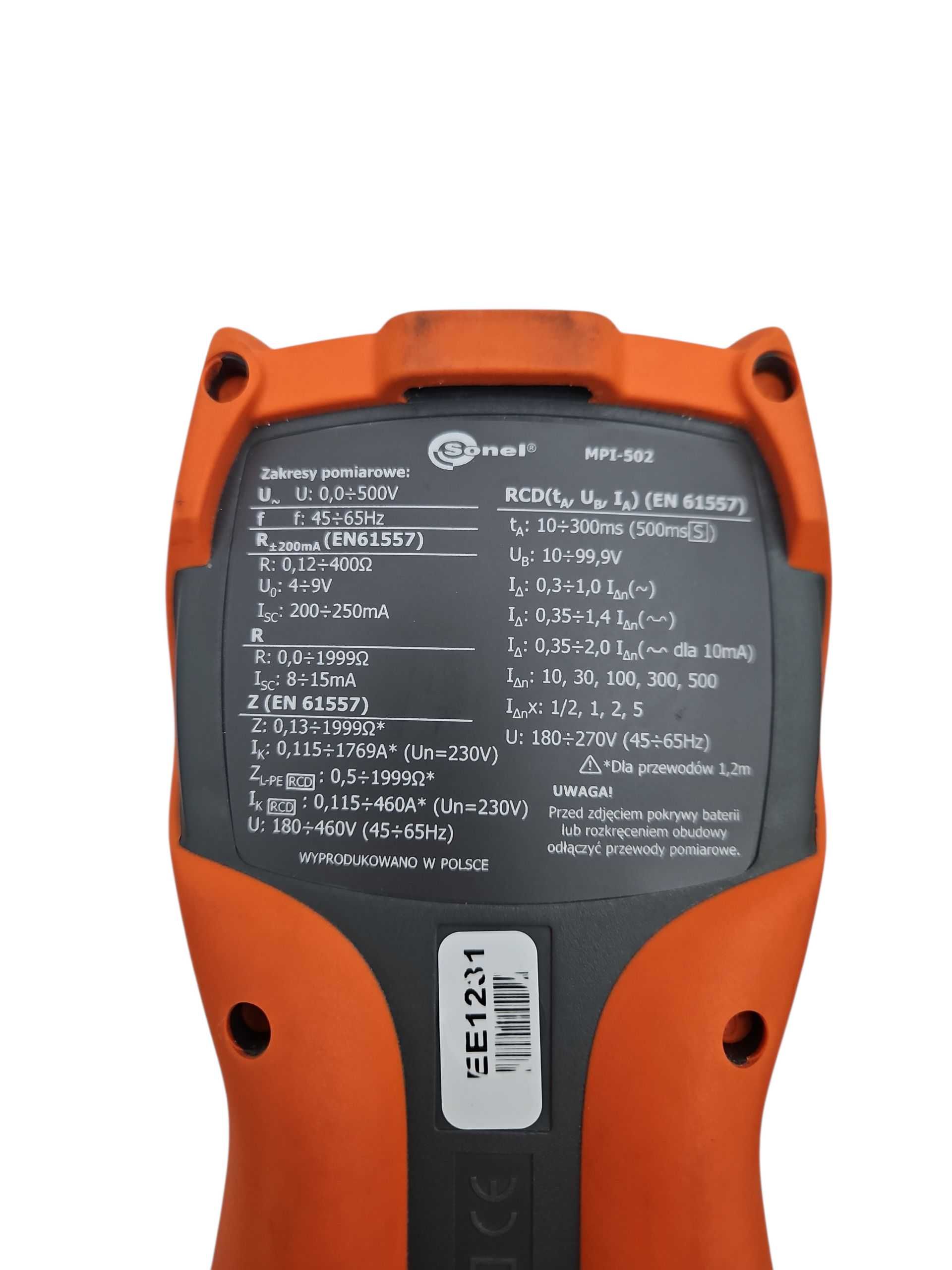 Miernik parametrów instalacji elektrycznych MPI-502 -SONEL