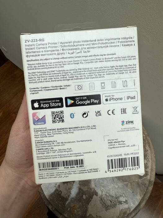 Máquina fotográfica instantânea CANON + 100 papel de foto Canon