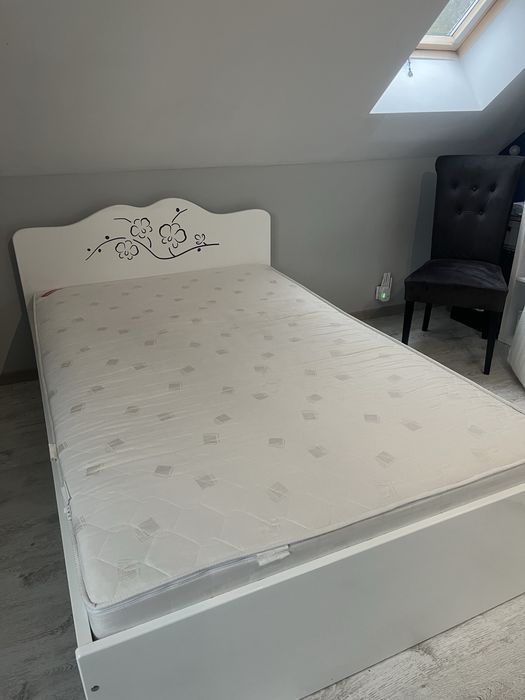 Łóżko młodzieżowe 120x190 Meblik + materac Janpol