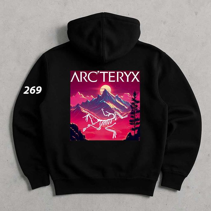 Биг Лог Принт • Arcteyx Худи Черное • MultiBird • Артерикс Кофта Чорна