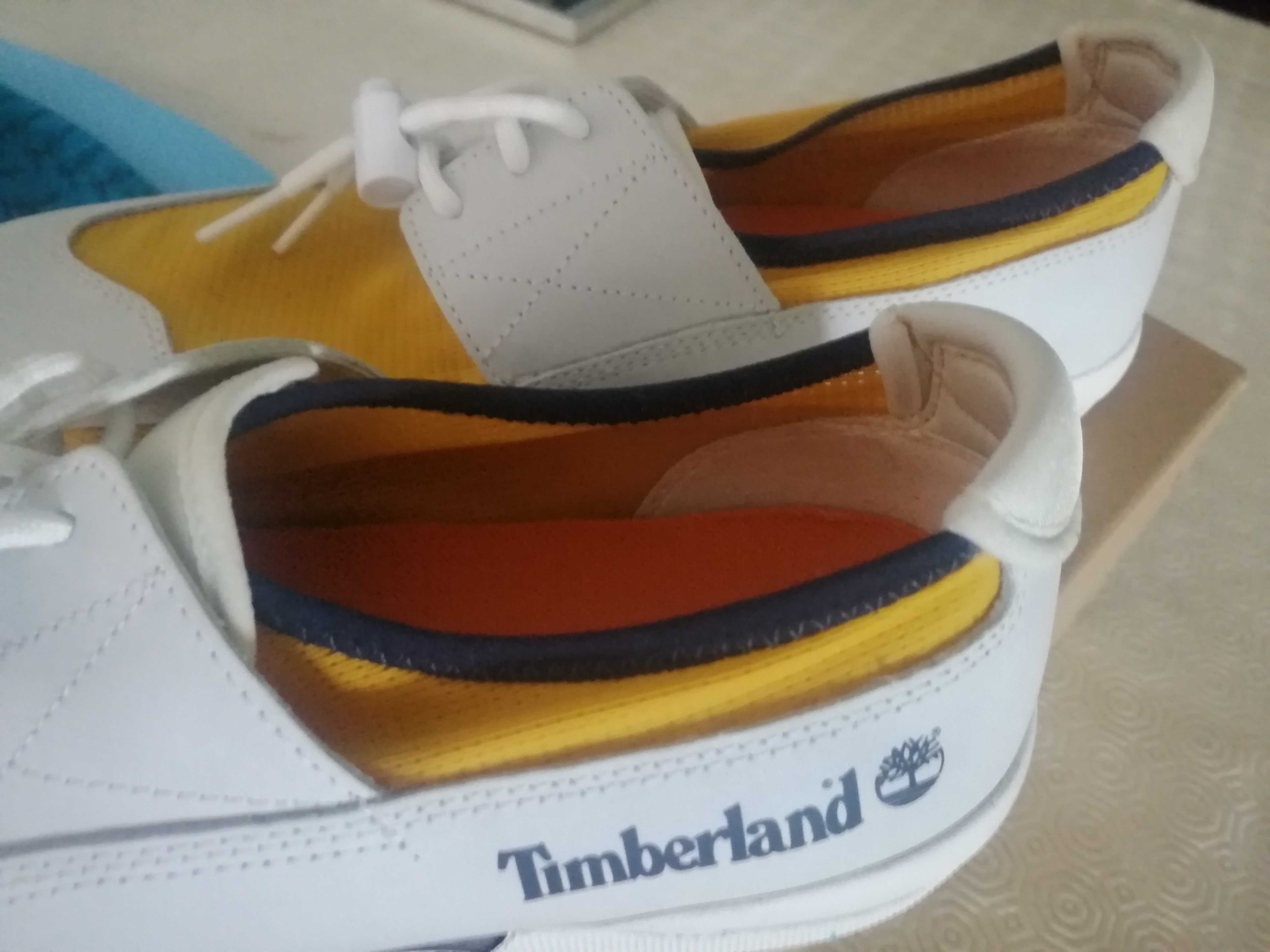 Náuticos Timberland 40 amarelos e brancos
