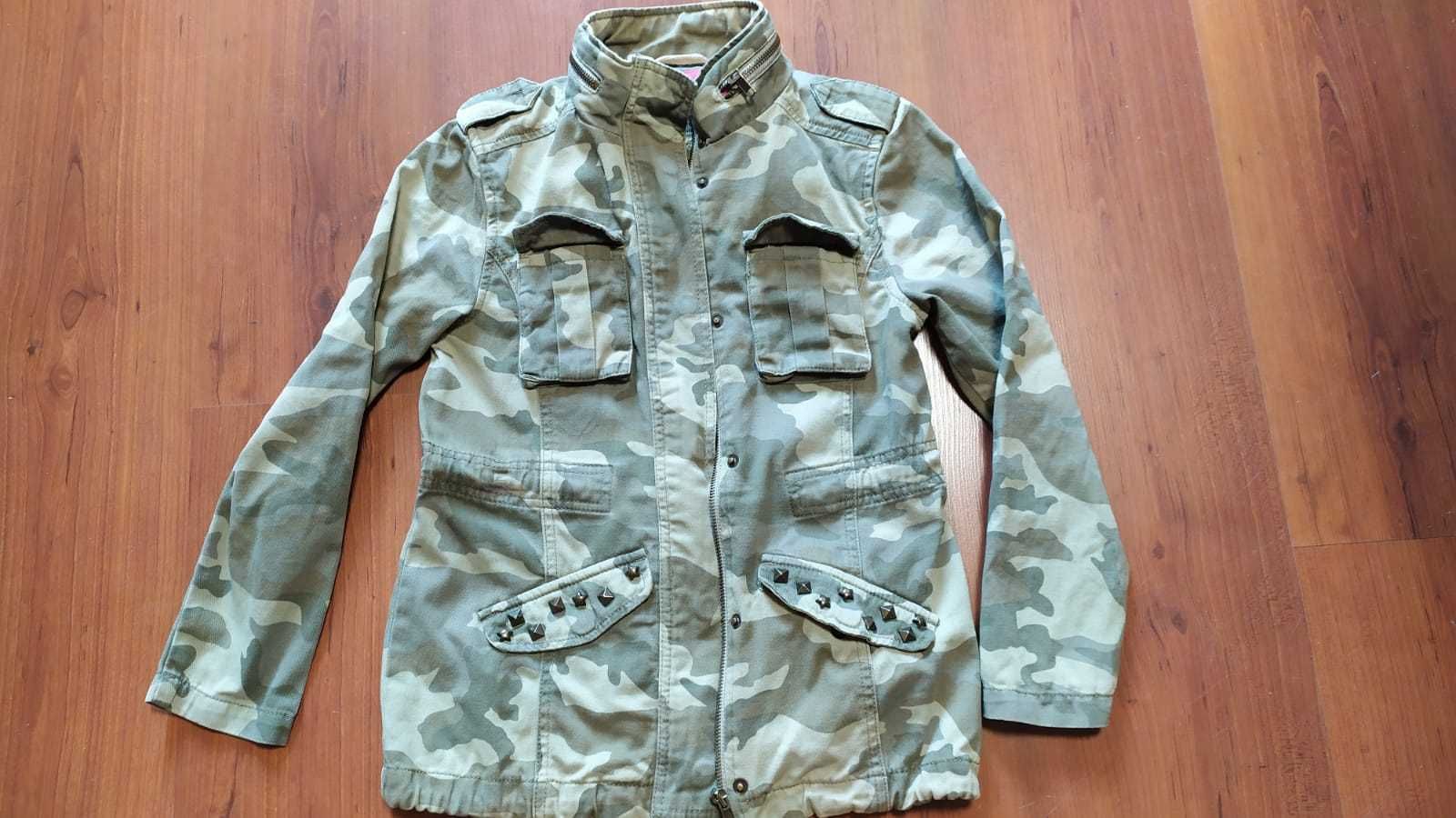 Kurtka bluza moro C&A here + there szaro zielony khaki rozmiar 140