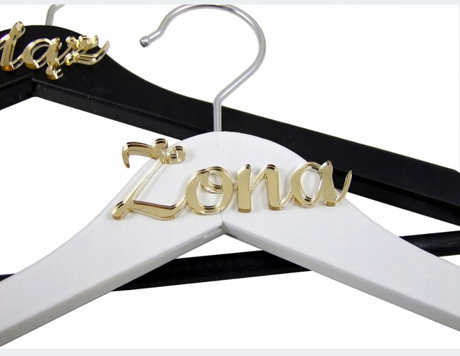 Wieszaki Żona Mąż Złote Plexi Lustro Wesele Magnolit