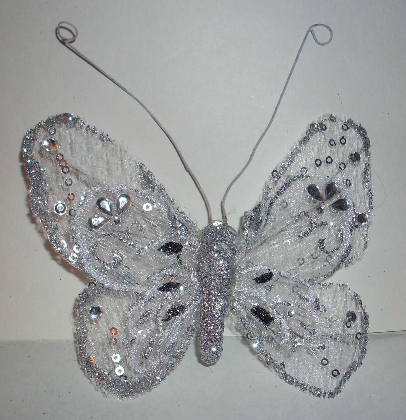 Motyle dekoracyjne z klipsem 10x14 cm, 7 szt.