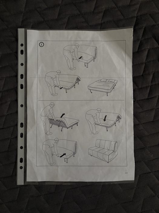 Sofa rozkładana z materacem