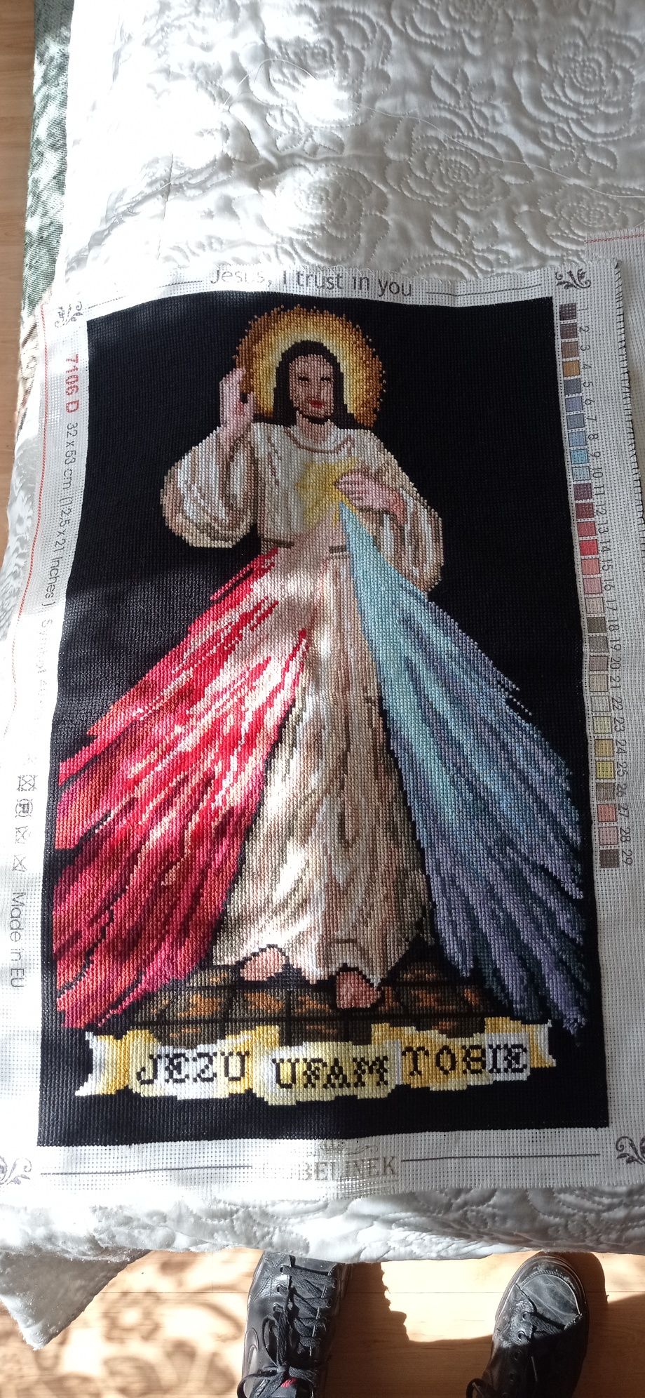 Haft krzyżykowy Jezus Chrystus 32x53 cm