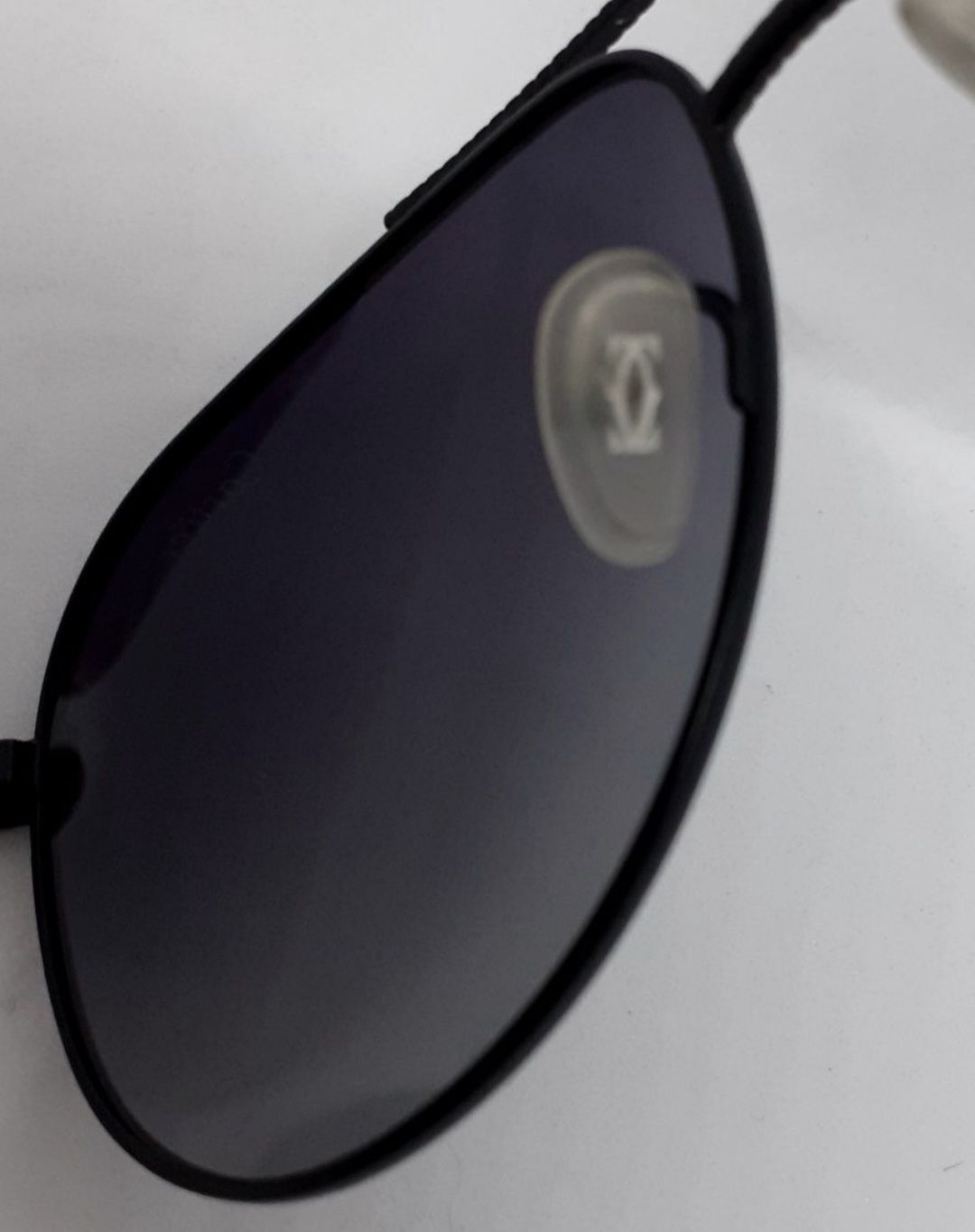 Мужские классические стильные Cartier очки капли черно золотые поляриз