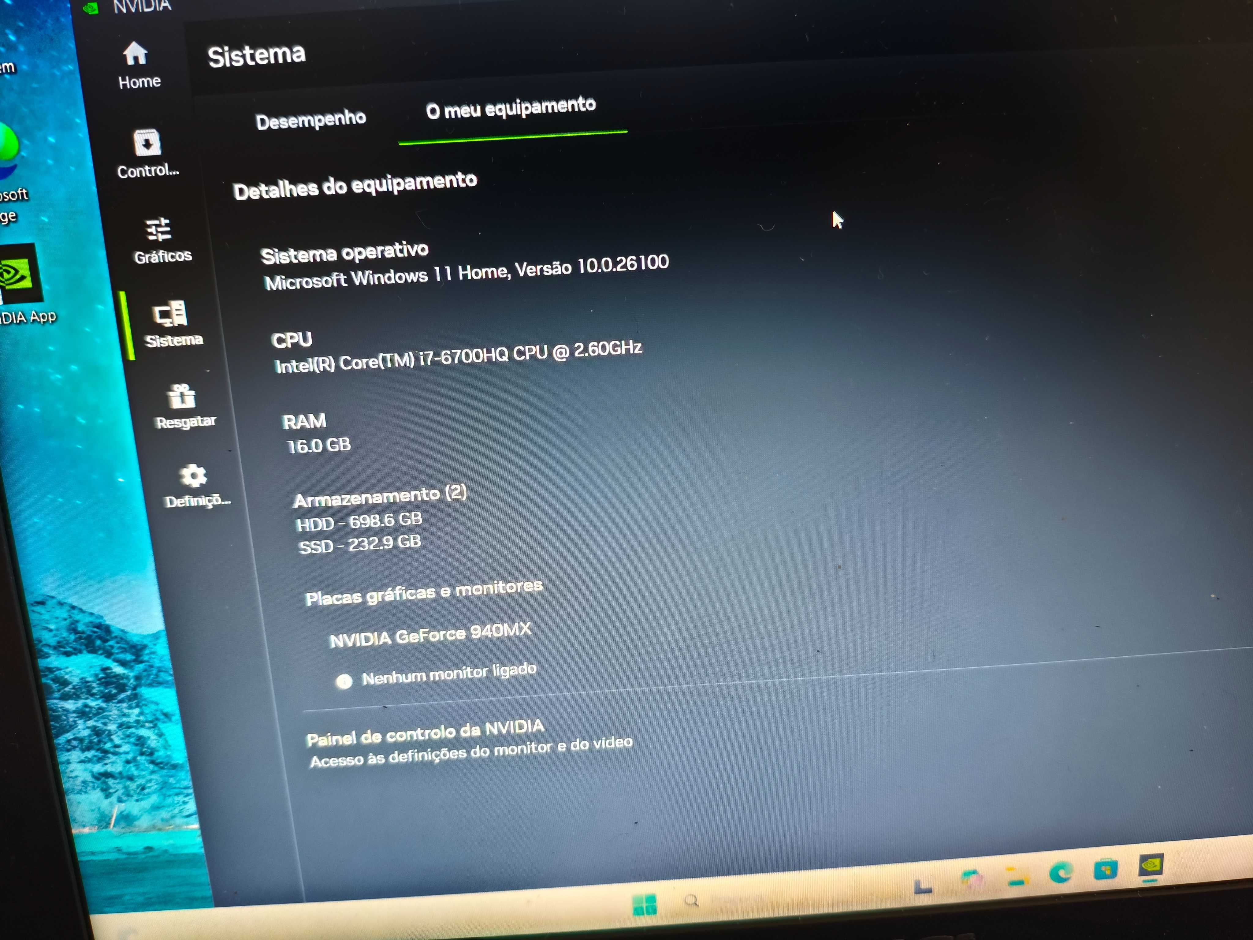 Portátil MSI  i7 6700HQ | 16GB DDR4 | SSD + HDD | NVIDIA 940MX | W 11