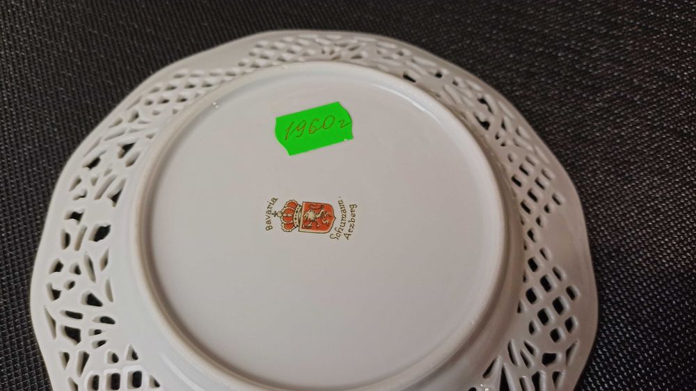 Talerz ażurowe porcelanowe Szhumann. Vintage.
