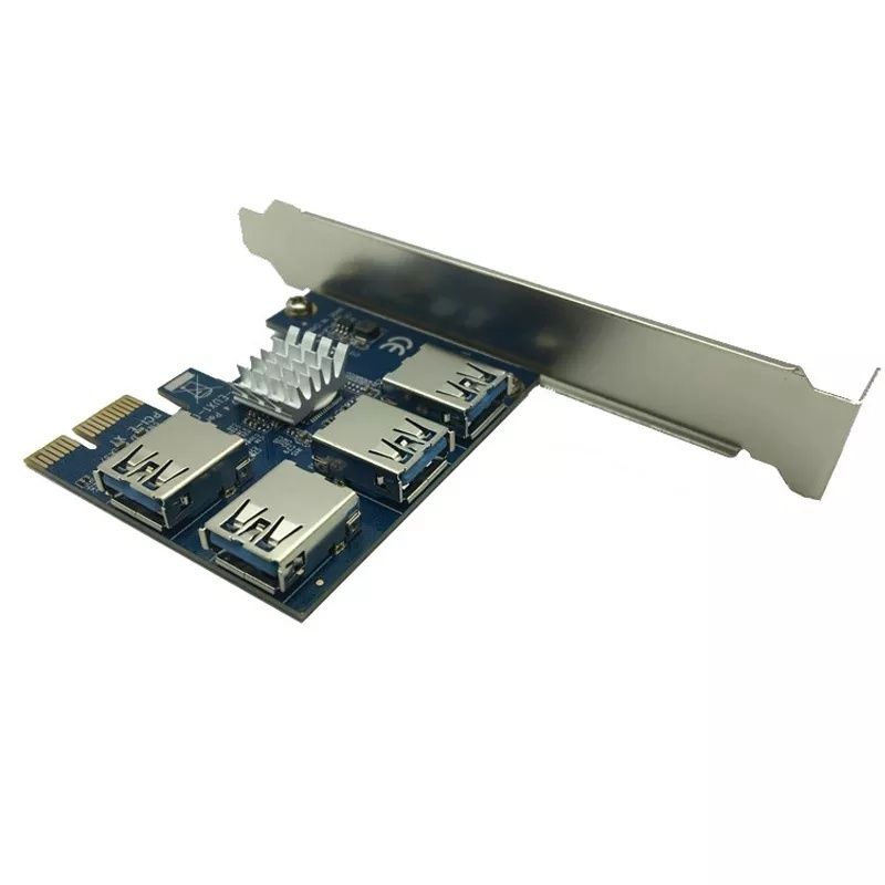 Плата расширения райзеров Riser Card PCI 1x7 PCIE USB 3.0