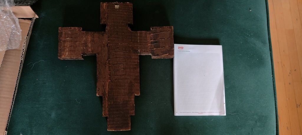 Stary krzyż, 37 dl., 33 szer, wykonany techniką ikony
