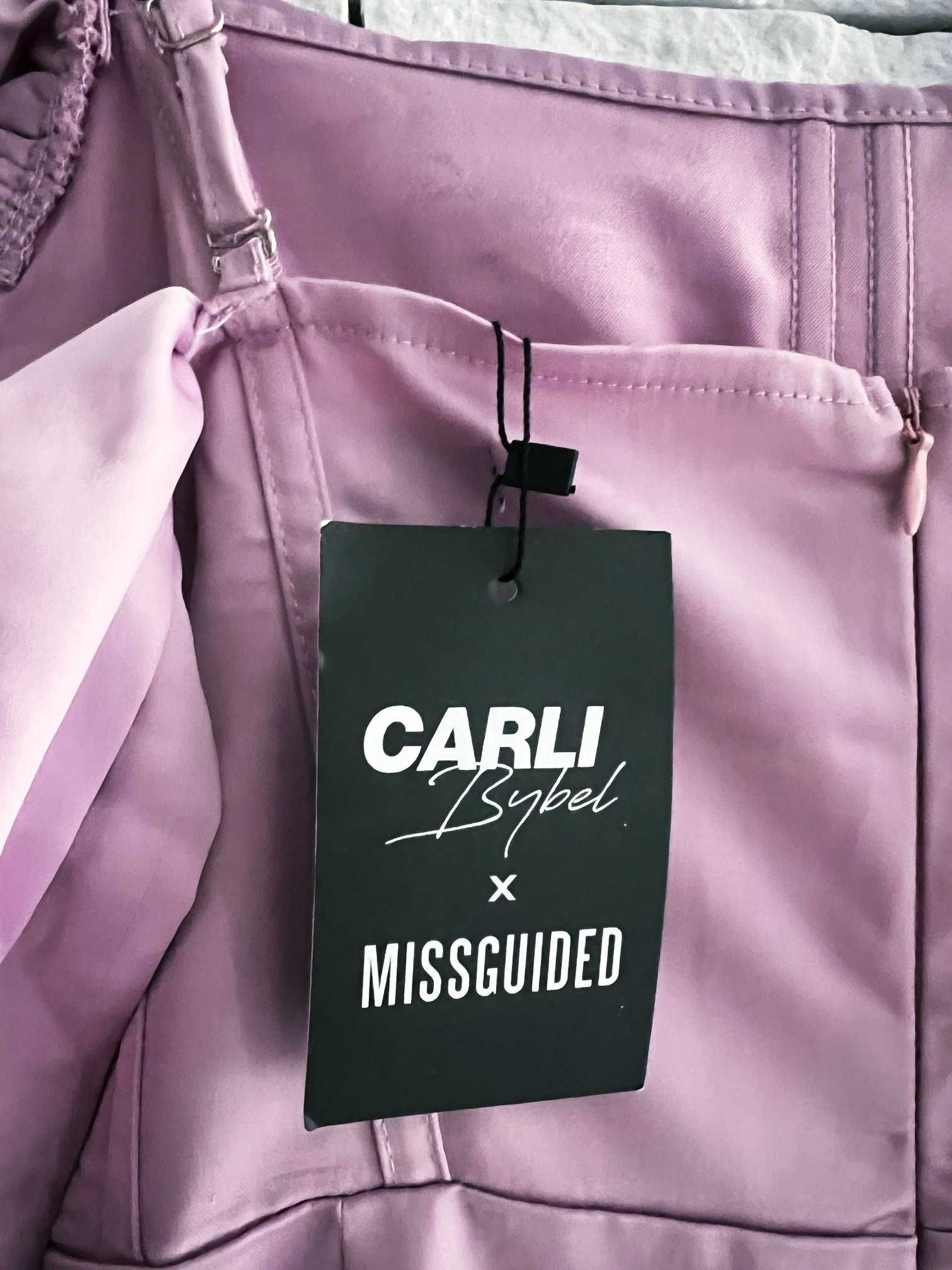 Missguided X Carla Bybel 44 Fioletowa Midi