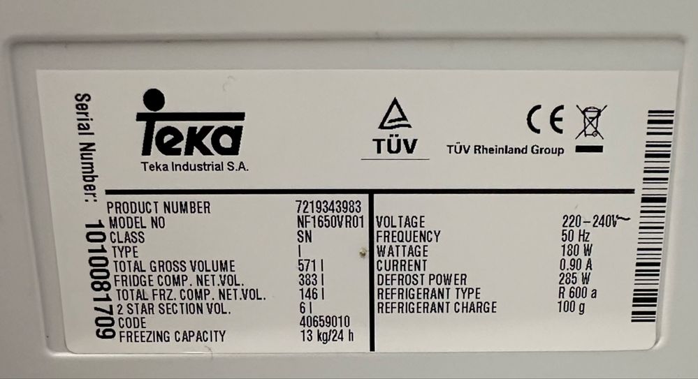Friforifico americano Side by Side TEKA NF1650VR1