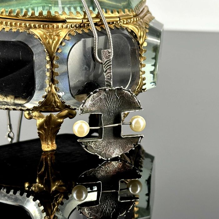 Srebro - Srebrna secesyjna przywieszka ok. 1910 rok - próba srebra 835