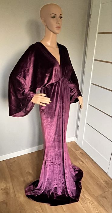 Suknia do sesji ciążowej welwetowa L fiolet