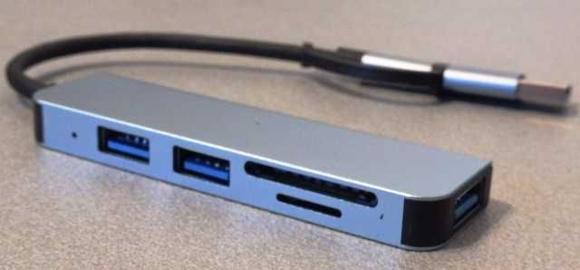 Hub USB 3,0/C koncentrator aluminiowy 5 w 1