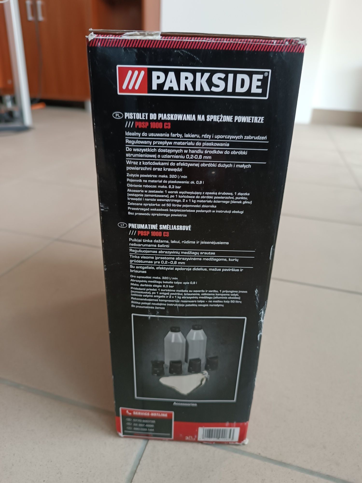 Pistolet do piaskowania pneumatyczny PDSP 1000 E3 PARKSIDE