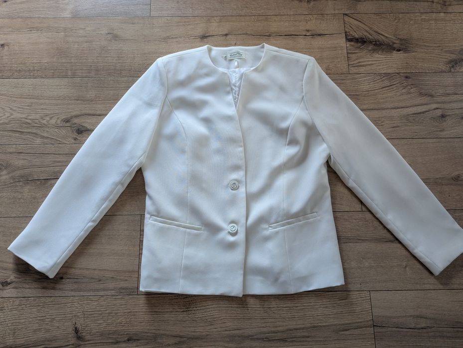 Elegancki żakiet śmietankowy rozm L 42/44