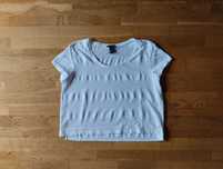 Bluzka oversize biała, lekko asymetryczna, H&M, M