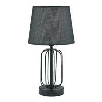 Lampa stołowa z abażurem czarna 35,5 cm