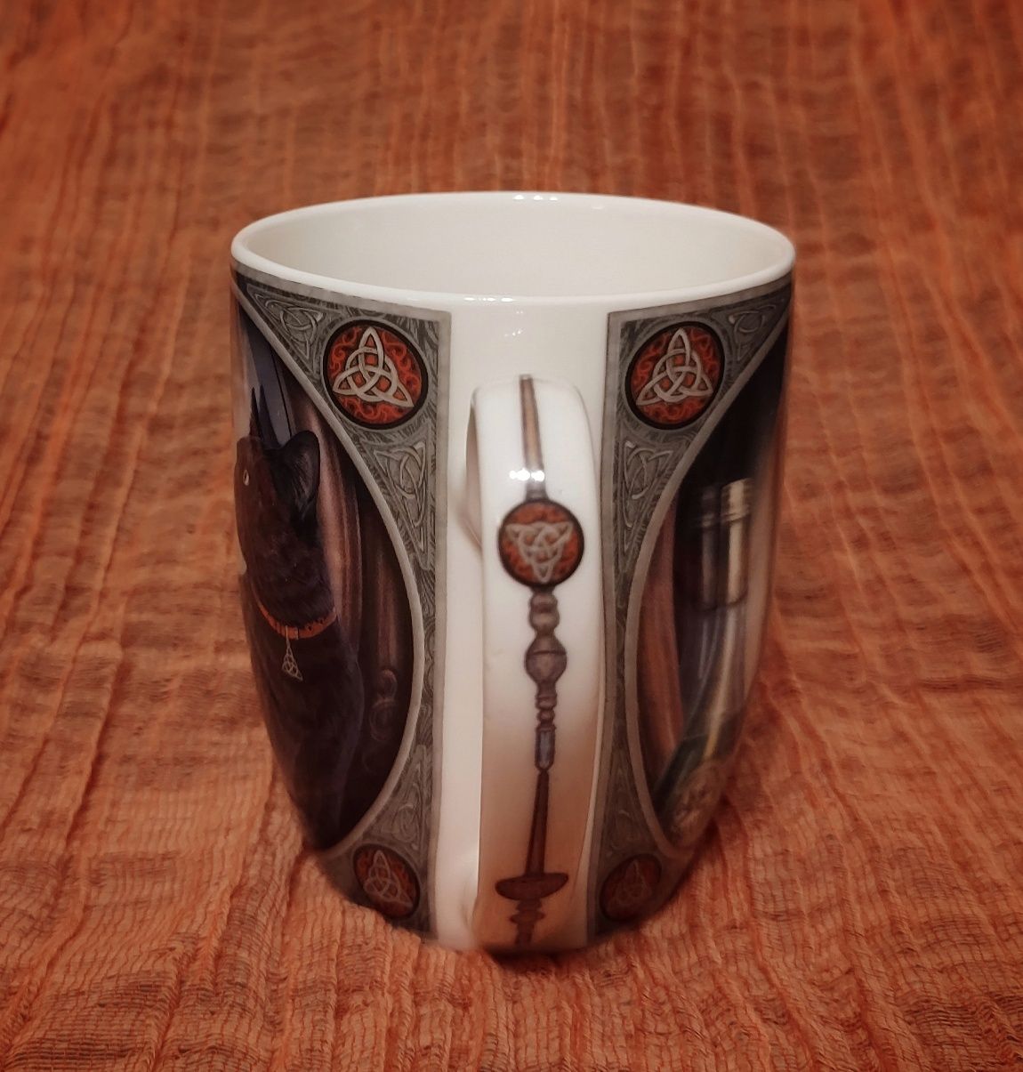 Piękny porcelanowy kubek - Kot Absinthe / fantasy, Lisa Parker