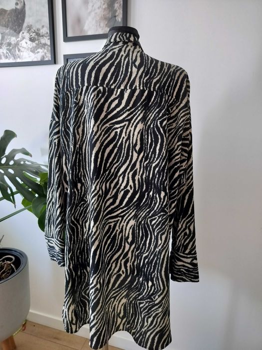 Janina bluzka damska koszulowa 46 koszula długa tył dłuższy oversize