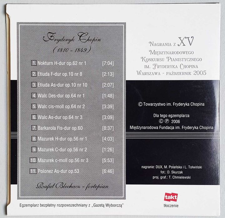 Fryderyk Chopin 1810–1849 Rafał Blechacz CD /idealny