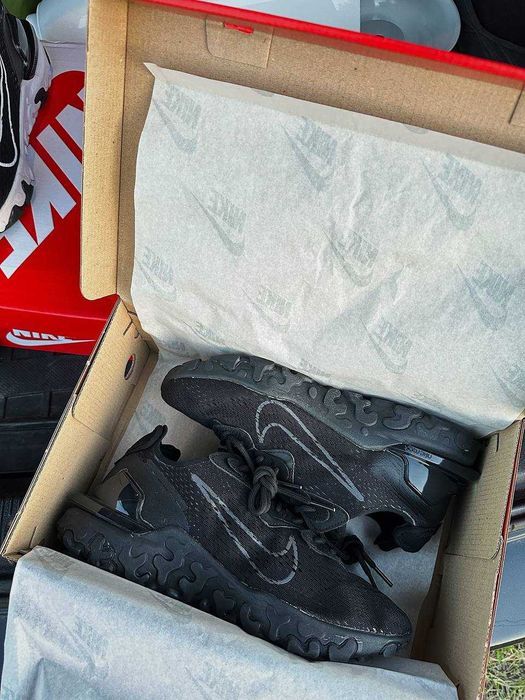 Мужские кроссовки Nike React Vision Matte Black Premium. 40-45
