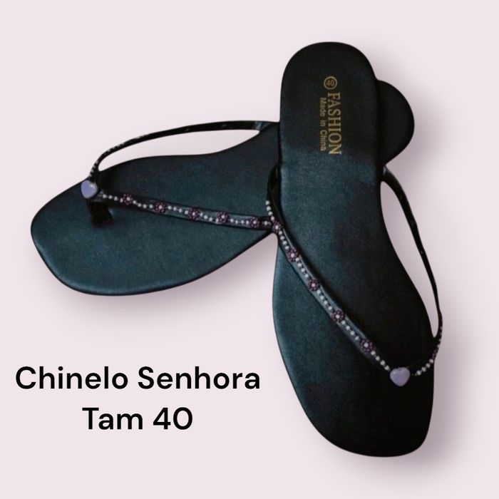 Chinelos Preto Senhora Tam 40