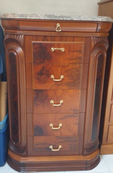 Jogo de Quarto Casal  Madeira Maciça de Cerejeira  e Mármore