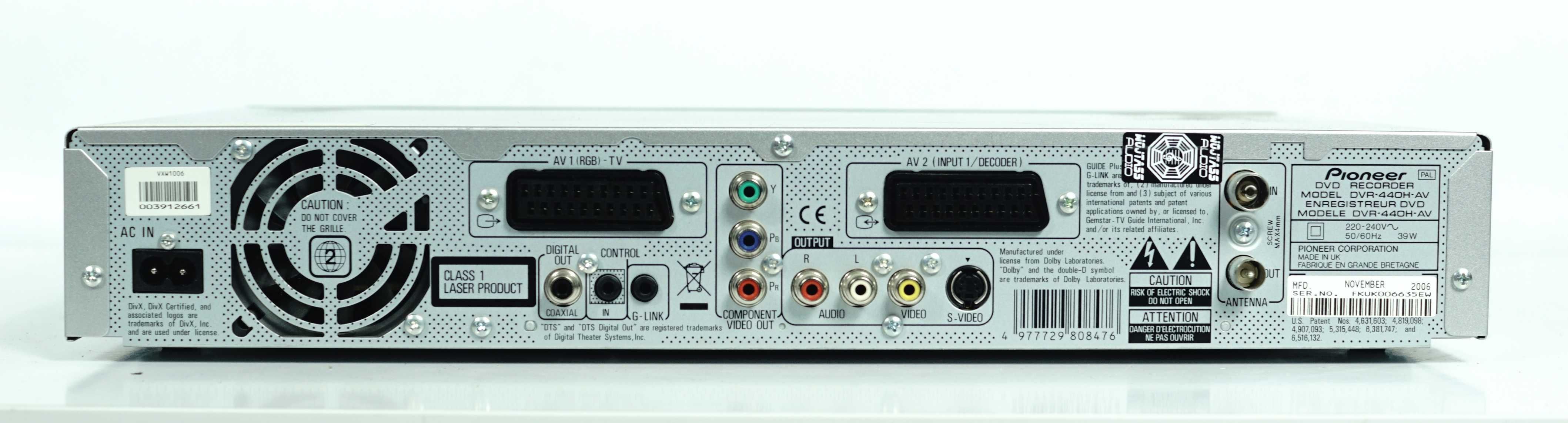 Nagrywarka z POLSKIM MENU Pioneer DVR-440HX HDD 160GB PL Recorder