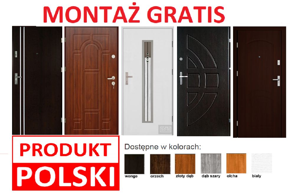 ZEWNĘTRZNE -wyciszone drzwi z MONTAŻEM do mieszkania -wewnątrzklatkowe