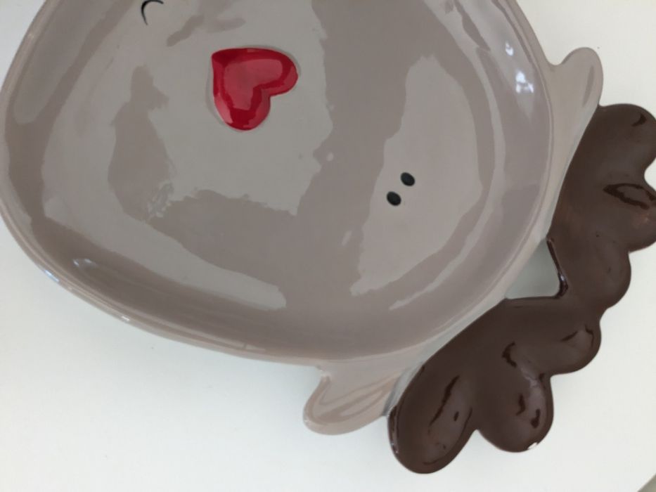 Talerz świąteczny Renifer patera na ciasto Home&You 25x29 cm