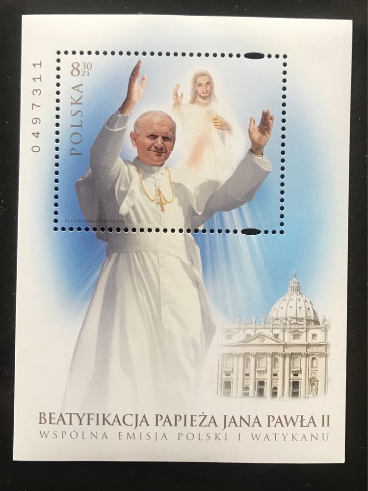 Znaczek Beatyfikacja Jan Paweł II emisja Polska Watykan komunia