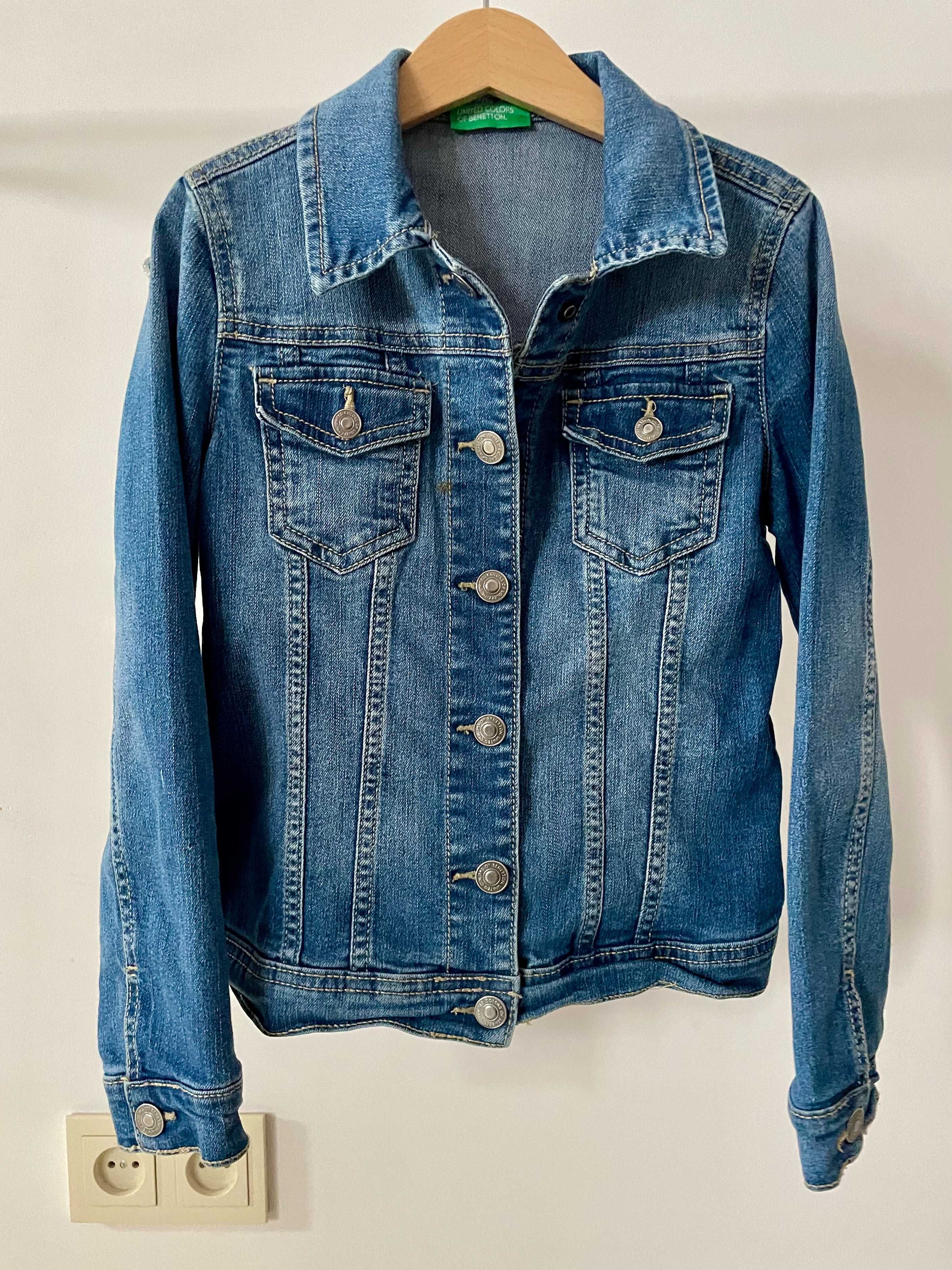 Benetton kurtka jeans dżins 130 cm M 7 -8 lat street klasyczna unisex