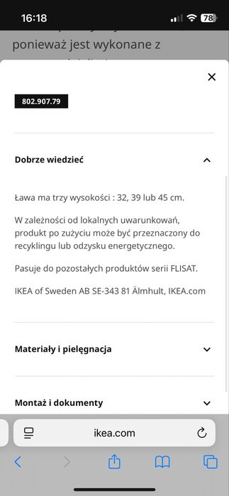 Ławka dziecięca Ikea flisat regulowana