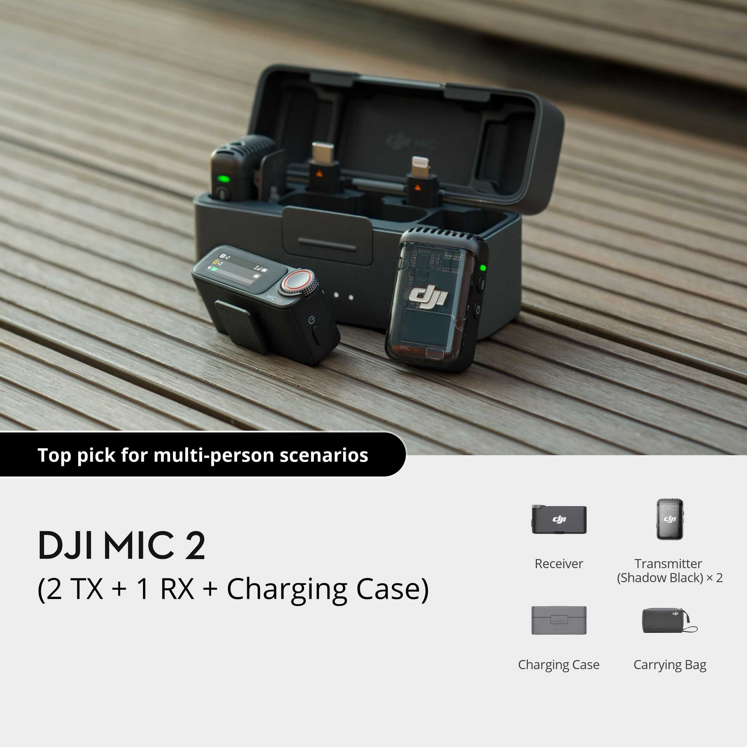 DJI Mic 2 - 2 TX + 1 RX + Charging Case