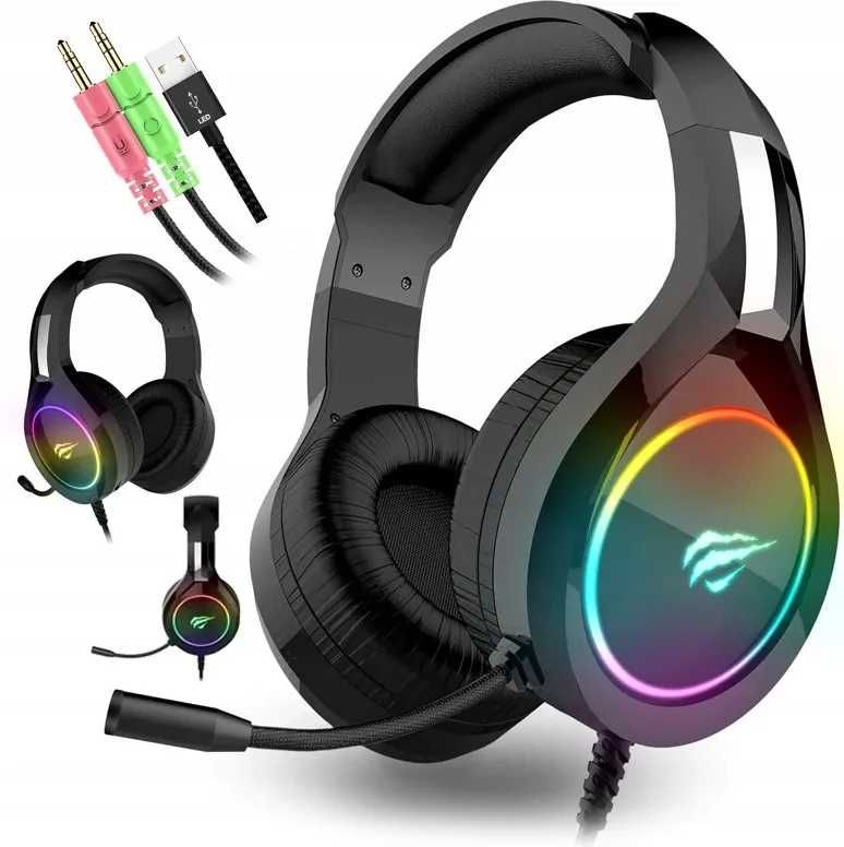 Słuchawki Gamingowe Havit RGB z Mikrofonem 50 mm do PC/PS/Xbox
