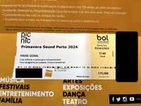 Vendo Passe Geral 3 dias -  Primavera Sound Porto 6/7/8 Junho