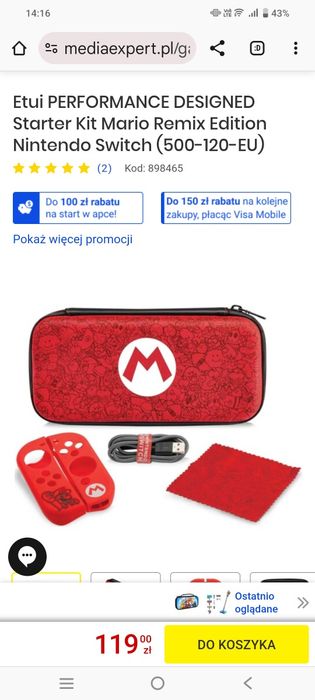 Etui PERFORMANCE DESIGNED Starter Kit Mario Remix Edition Nintendo Swi