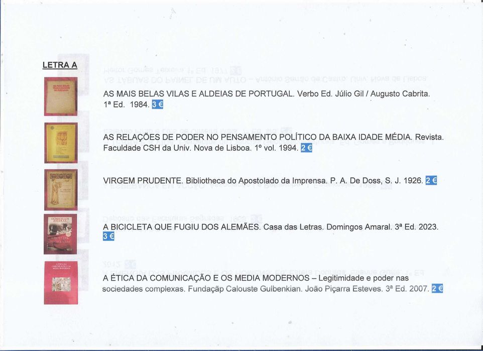 Livros antigos de título "A" e "B"