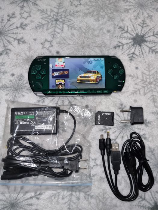 Japońskie PSP 3000, 256 gier Spirited Green 100% oryginalna