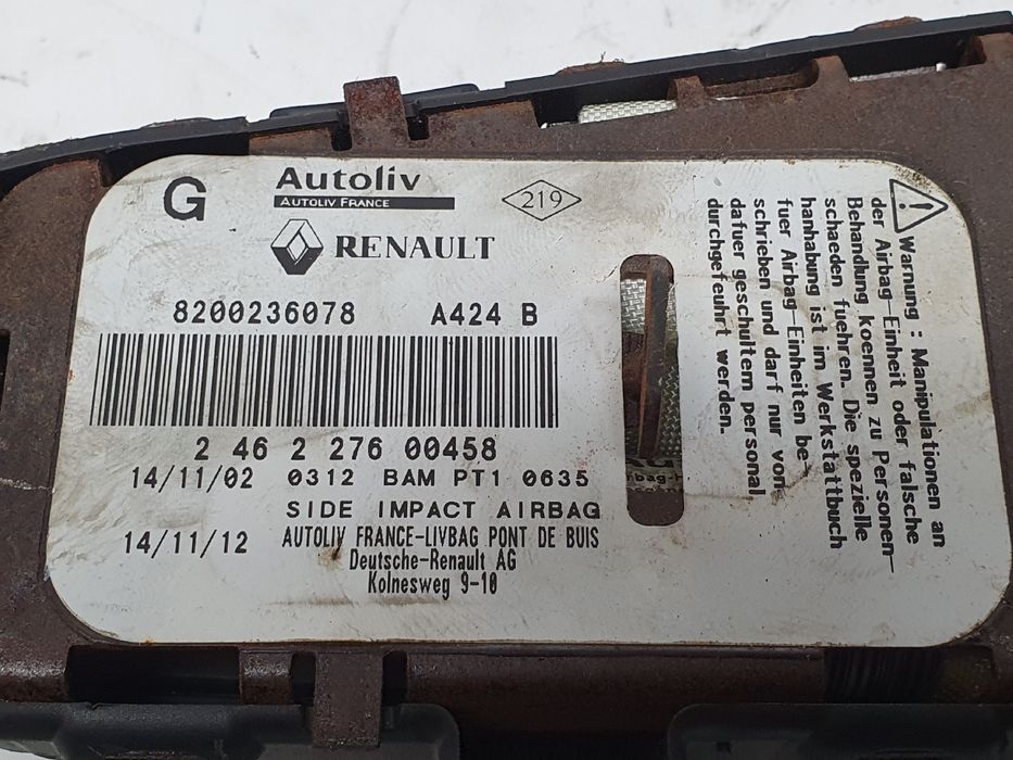 Airbag banco esquerdo RENAULT Laguna II (BG0/1_)