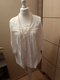 Koszula biała francuska promond 36 38 Slim Lato koronka boho vintage