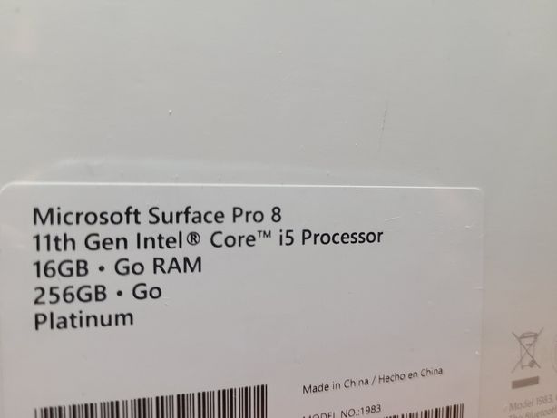 Microsoft Surface Pro 8 i5 16gb 256gb