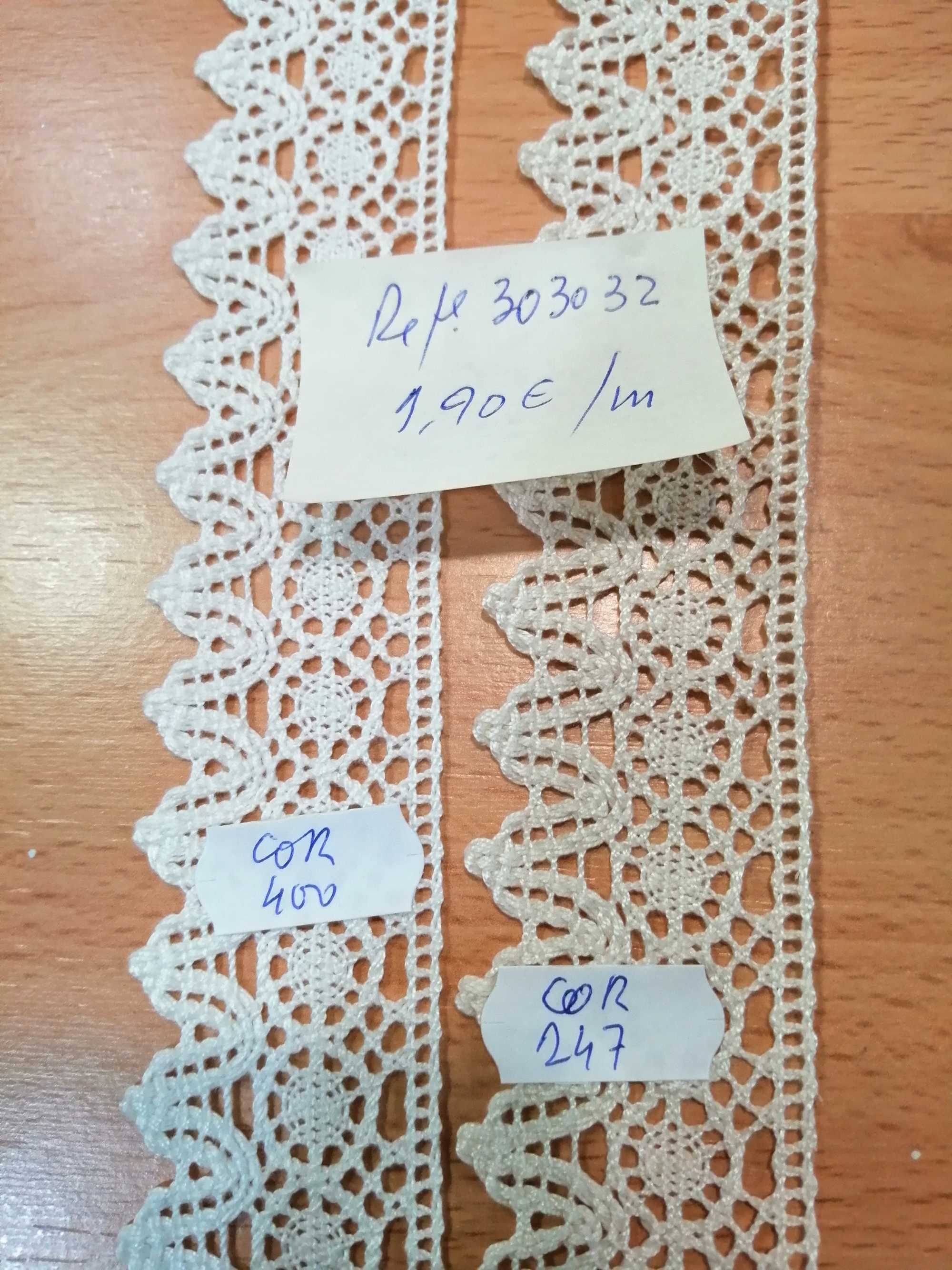 Vende-se em Saldo, 587 mt de Rendas 100% algodão Mercerizado