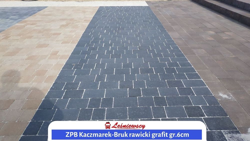 Kostka brukowa CZARNA na podjazd/taras ZPB Kaczmarek-Bruk Rawicki 6cm