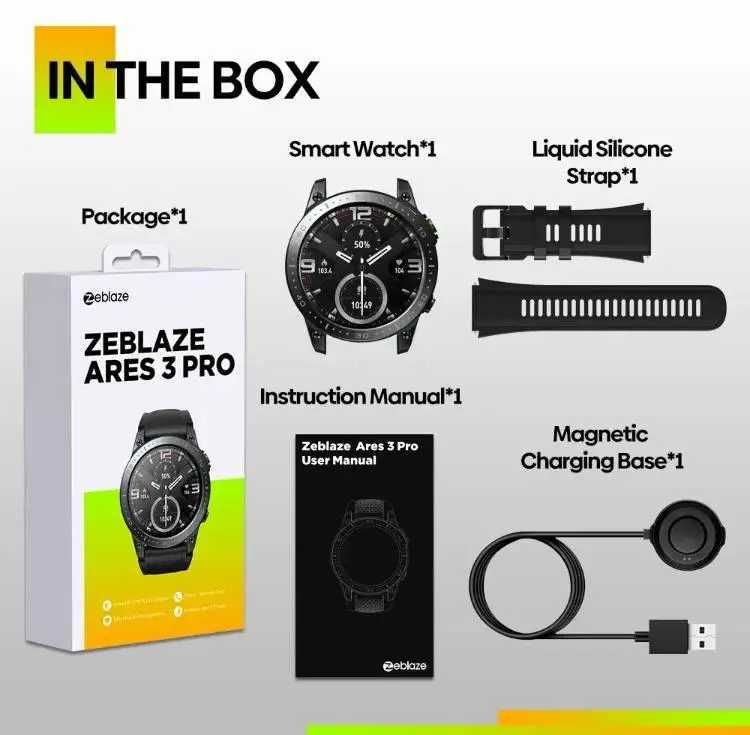 Часы Zeblaze Ares 3 Pro watch Amoled smart вызов трекер смарт годинник