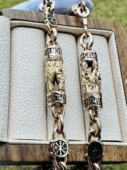 Золото ексклюзивний золотий ланцюг Святий Микола вага 109 г